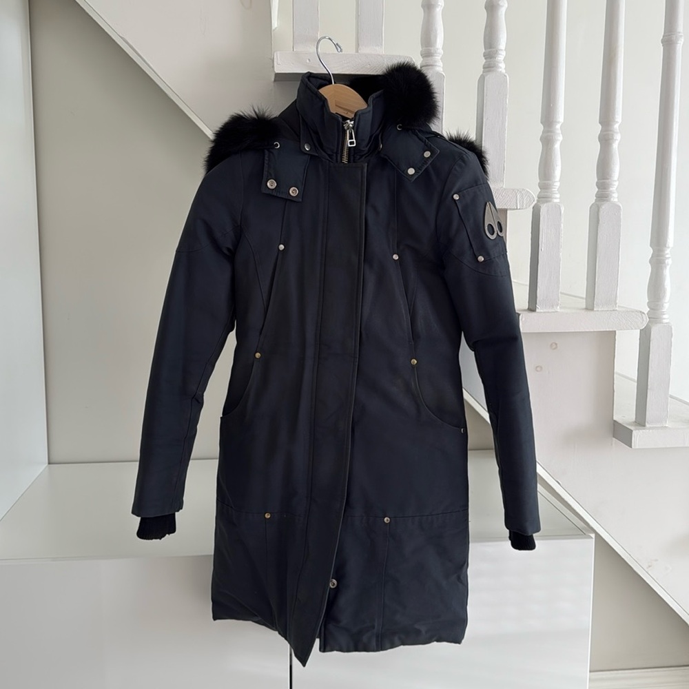 Moose Knuckles Navy Blue Parka